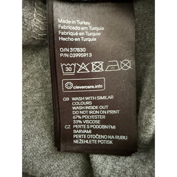 H&M Gray T-Shirt Dress with Elastic Waist "California 1973" Womens‎ Size 14 - Picture 5 of 6